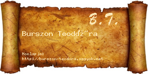 Burszon Teodóra névjegykártya